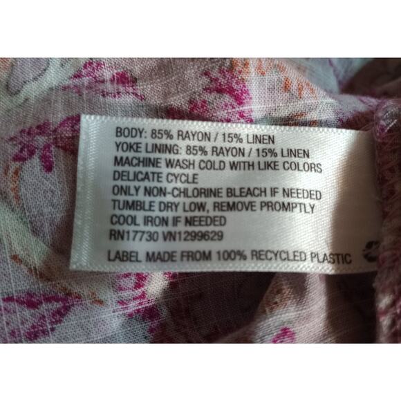 Knox Rose Shirt Womens 2XL Floral Button Up Long Sleeve Boho Mixed Print Top - Picture 6 of 7